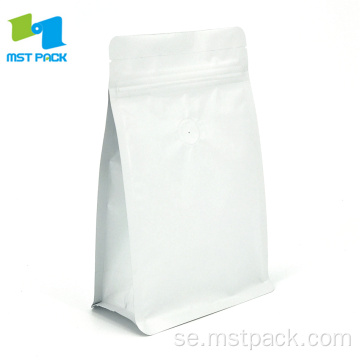 250 g matt vit kaffeväska med ventil